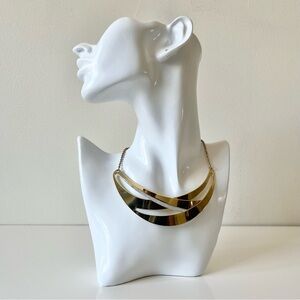Gold Rhinestone Bib Necklace